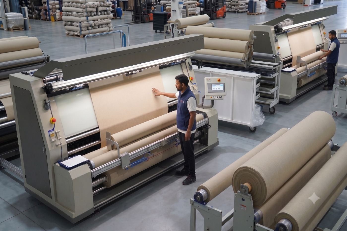 Fabric inspection machines checking greige cloth
