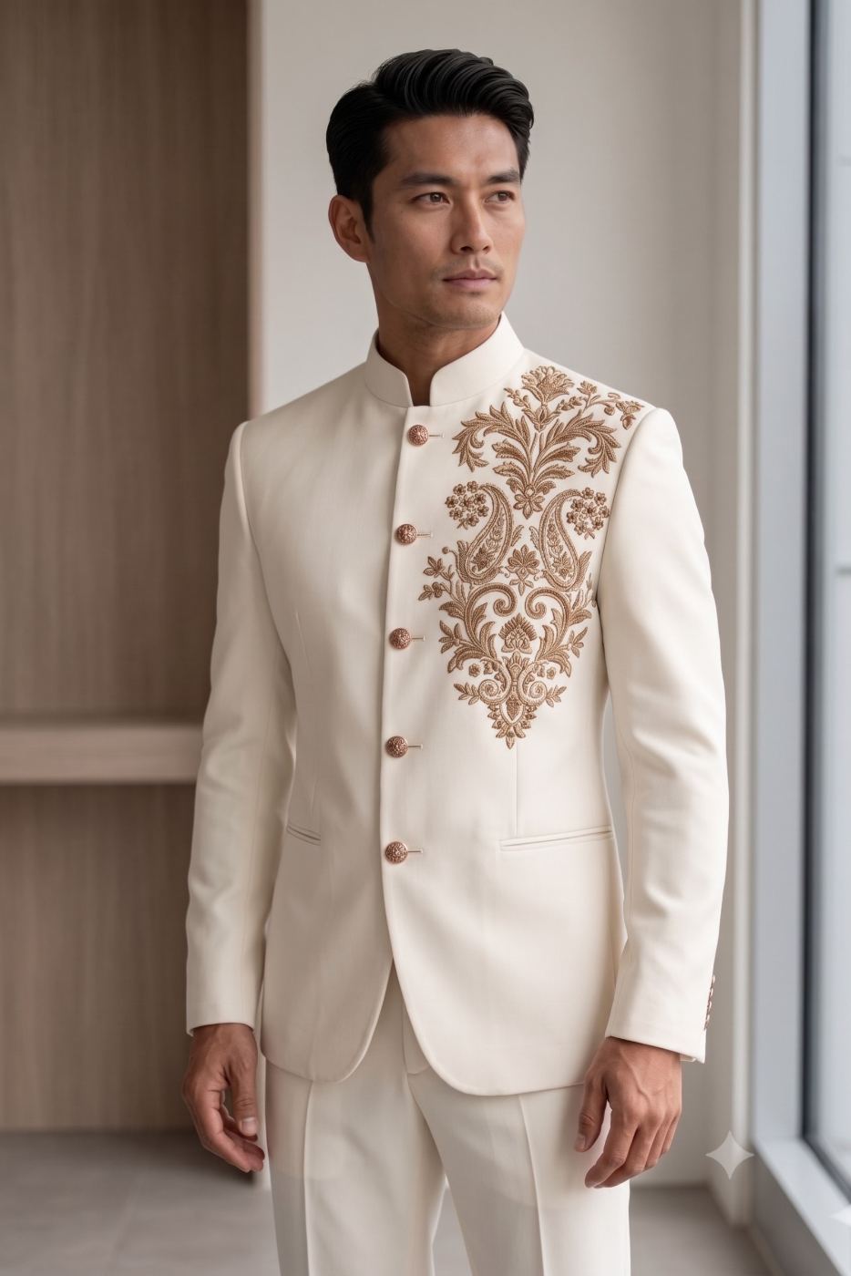Kohinoor — P x P Suiting Fabric — greige fabric, 100% polyester, woven by GK Weaves in Surat