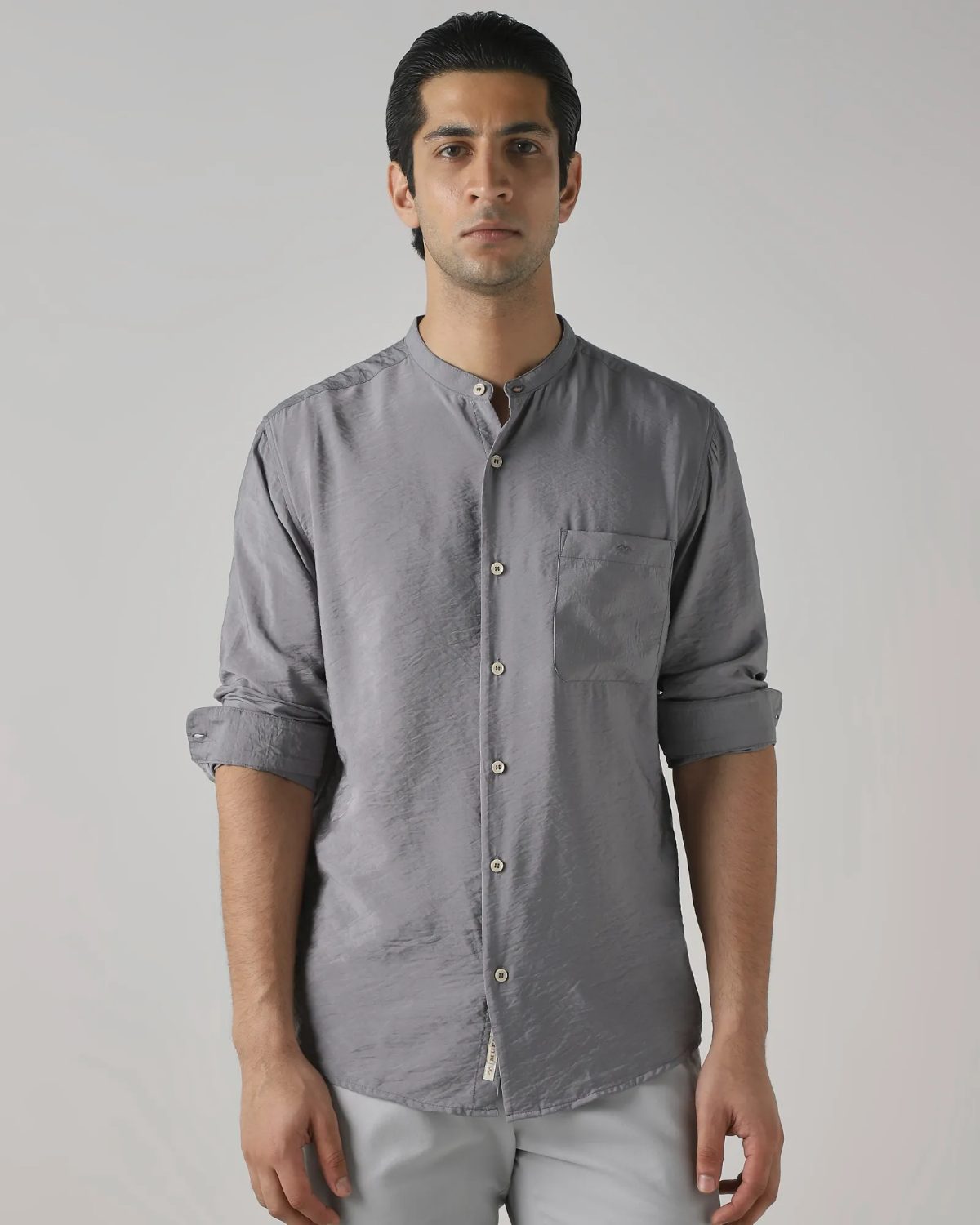 Men's shirt stitched in nylon-viscose shirting